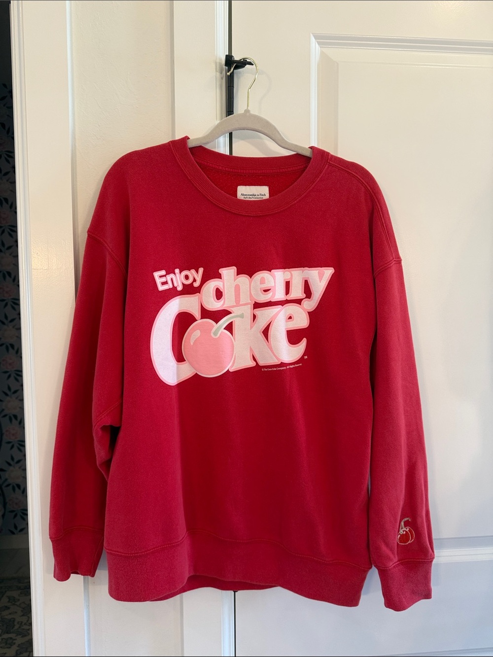 Abercrombie & Fitch Red Cherry Coke Graphic Crew Medium Sunday Oversized